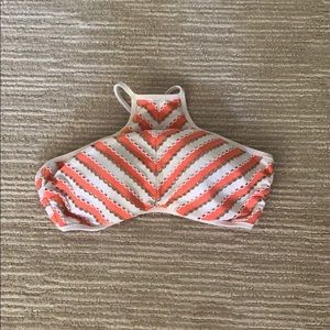 Orange halter bikini top